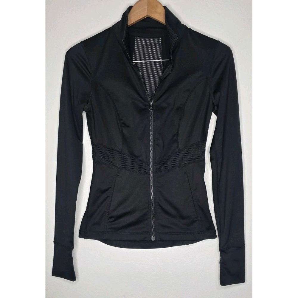 Zella Define Active Jacket Full Zip Women XS Black Gym Training Yoga Mesh Insert